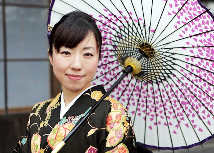 Japanese lady in summer kimono