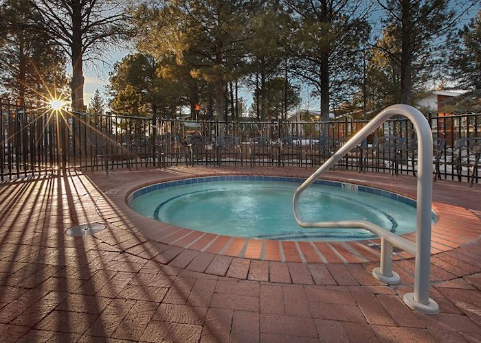 The hot tub at the Little America Hotel, Flagstaff