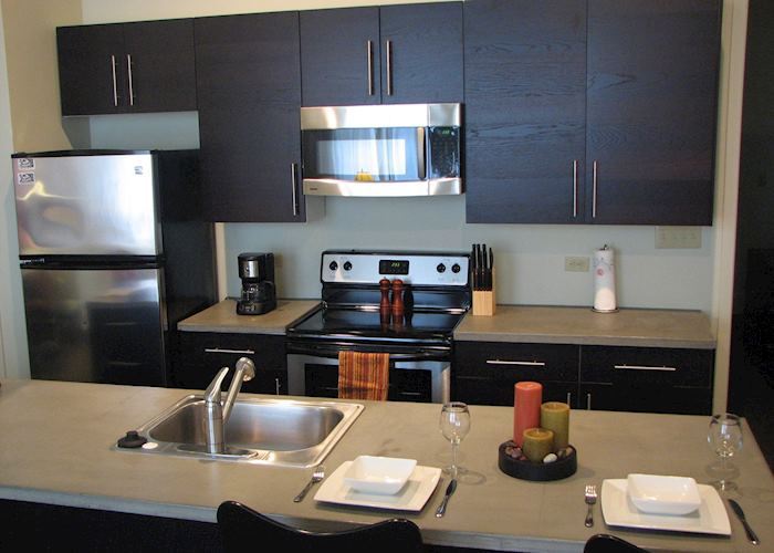 Kitchen at the Lofts at the Five and Dime