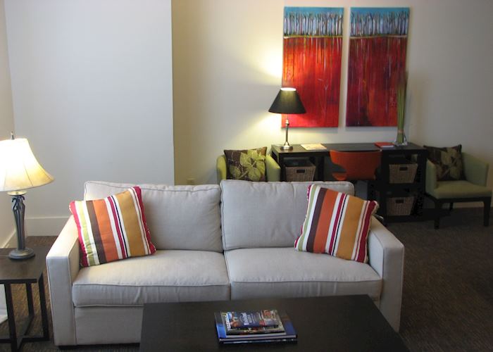 A loft living room, Lofts at the Five and Dime