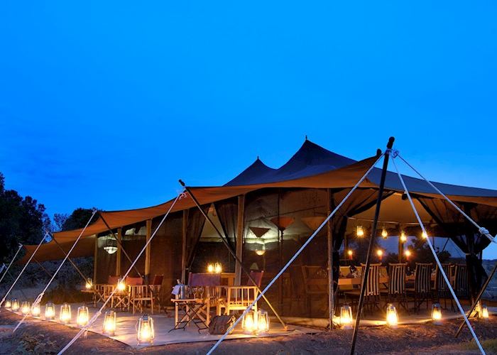 Mess tent and lounge, Porini Lion Camp, Masai Mara