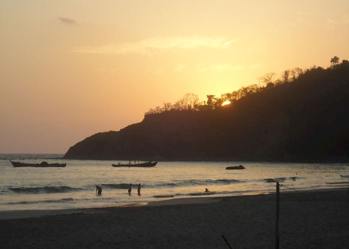 View from Bayview Beach Resort Restaurant at Sunset, Ngapali Beach