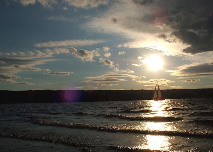 Sailing on Cayuga Lake near Ithaca
