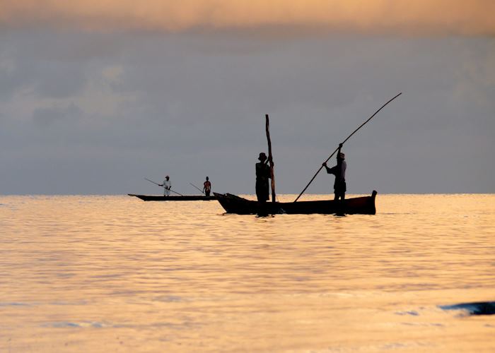 Fishermen at sunset, Pemba Island, Tanzania