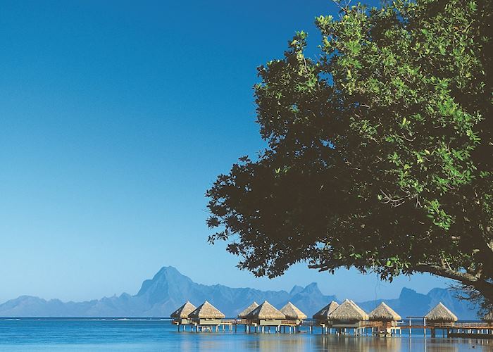 Overwater bungalows on Tahiti