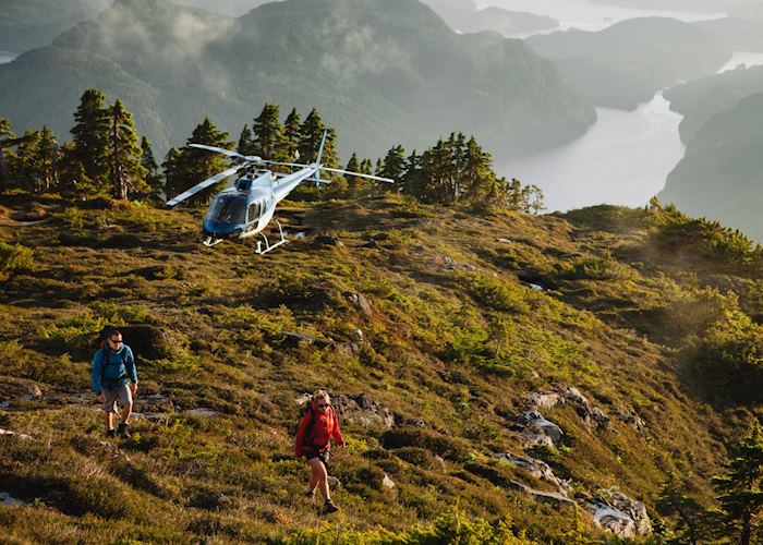 Heli-hiking at Nimmo Bay Wilderness Resort