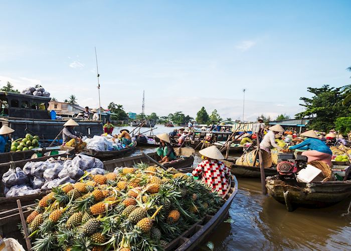 Floating market in the Mekong Delta, Vietnam