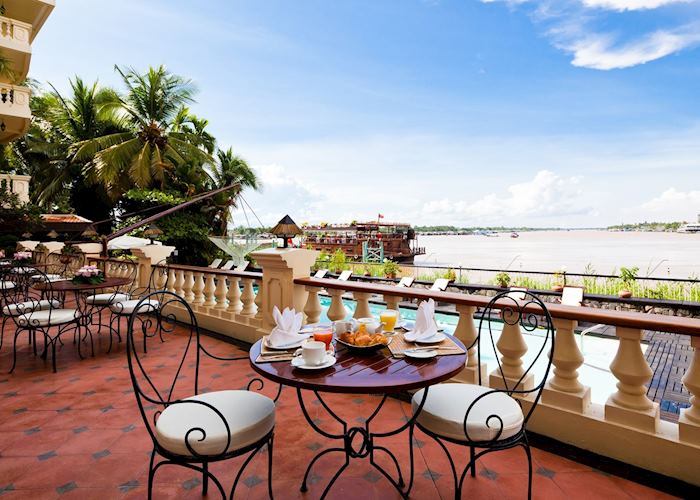 Bassac restaurant terrace, Victoria Chau Doc Hotel