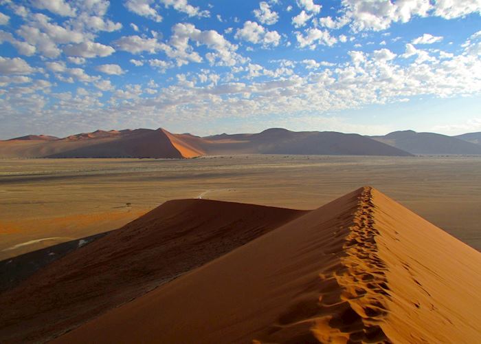 Climbing the sand dunes at Sossusvlei