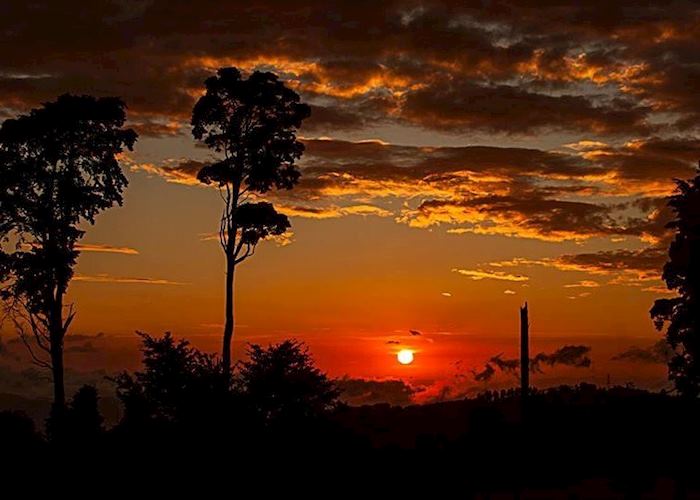 Sunset view from Chayote Lodge, Llano Bonito