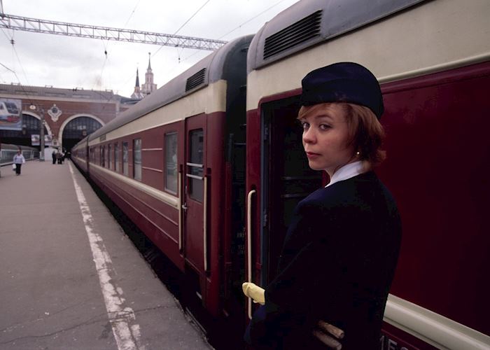 Waiting to board the train