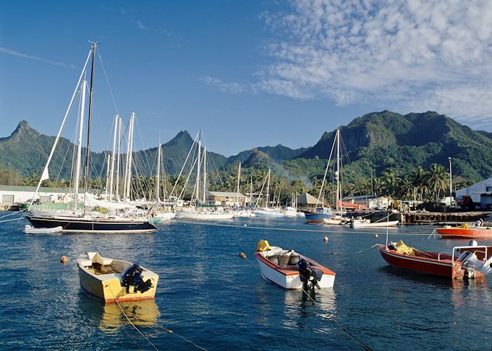 Boats in Rarotonga harbour