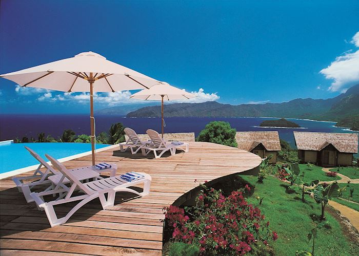 View from the pool, Hanakee Hiva Oa Pearl Lodge, Hiva Oa