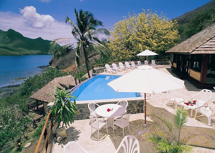 The pool at Keikahanui Pearl Lodge, Nuku Hiva