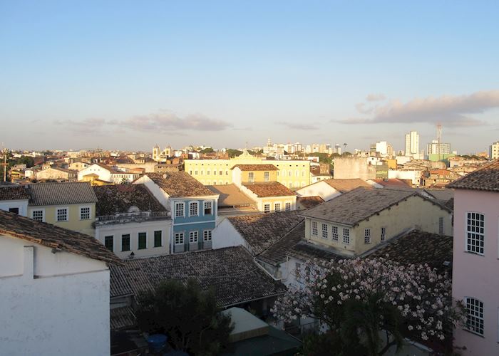 Rooftops of Salvador during sunset from Villa Bahia roof-terrace