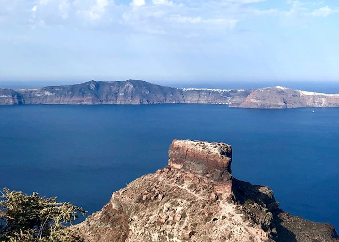 View of Skaros rock from Imerovigli, Santorini