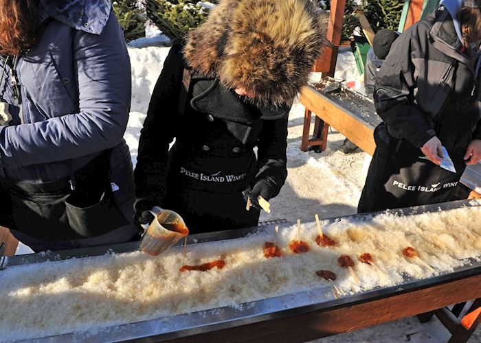 Maple syrup snow candy at Winterlude Festival, Ottawa
