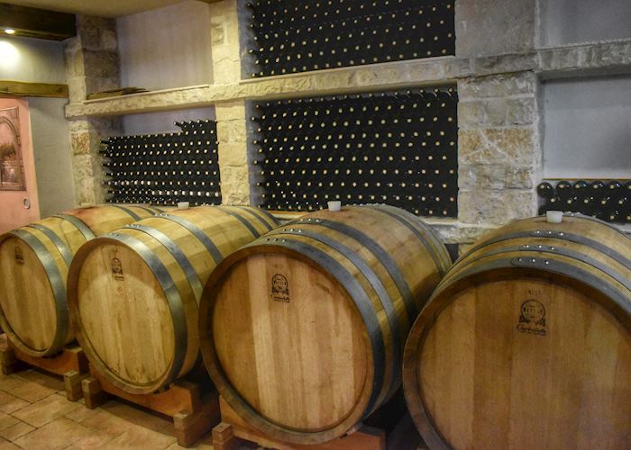 Wine barrels in Lumbarda, Korčula