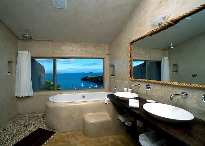View from the bathroom at Delamore Lodge, Waiheke Island