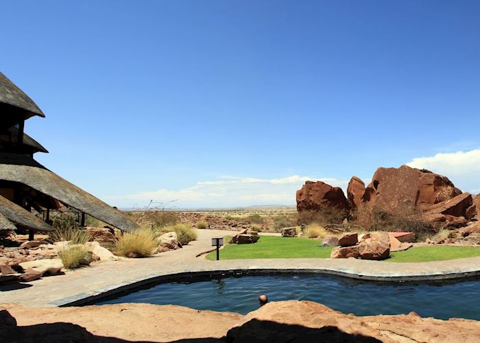 View from the pool at Twyfelfontein Country Lodge
