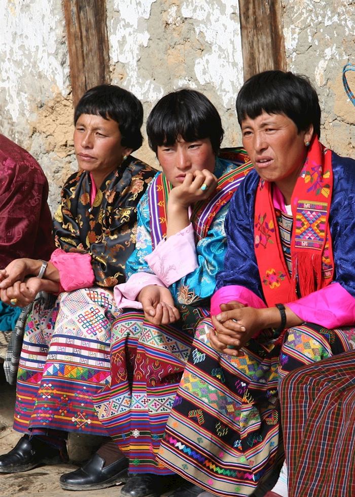Friendly locals at a festival, Jakar