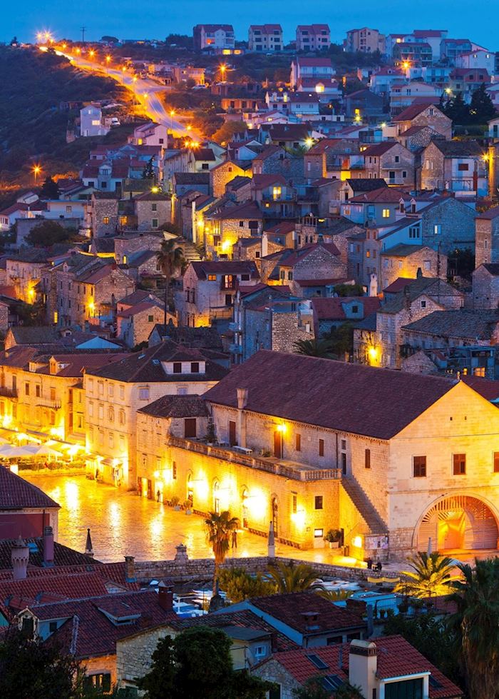 Hvar town at night, Croatia