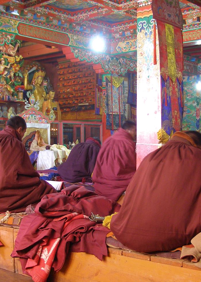 Buddhist monks, Tangboche Monastery, Everest Region, Nepal