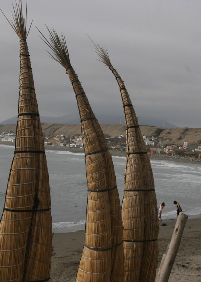 Reed boats on Huanchaco beach