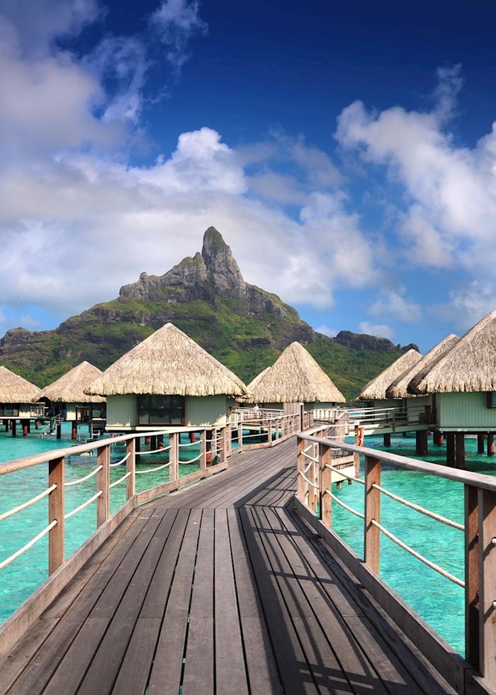 Overwater bungalows in Bora Bora