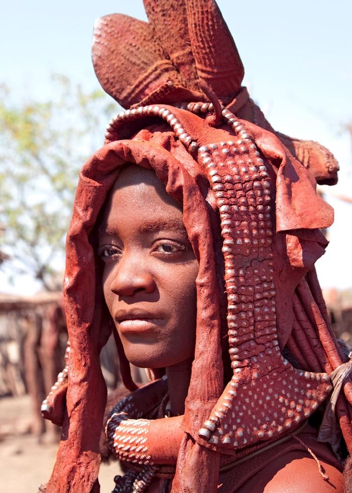 Himba woman in traditional dress, Namibia