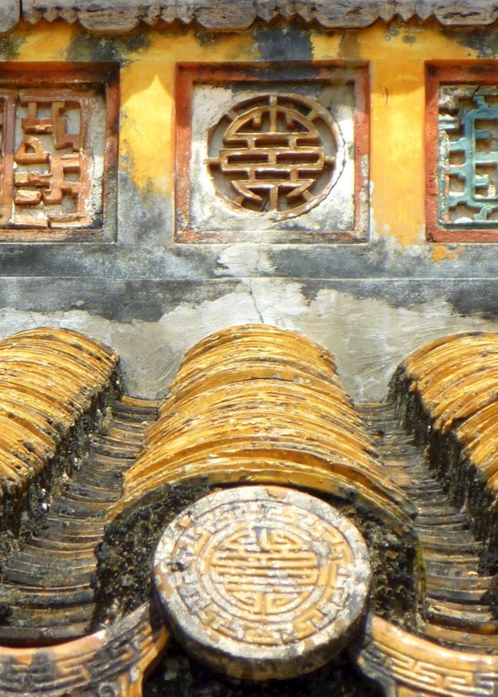 Roof tiles at Minh Mang's tomb, Hue, Vietnam