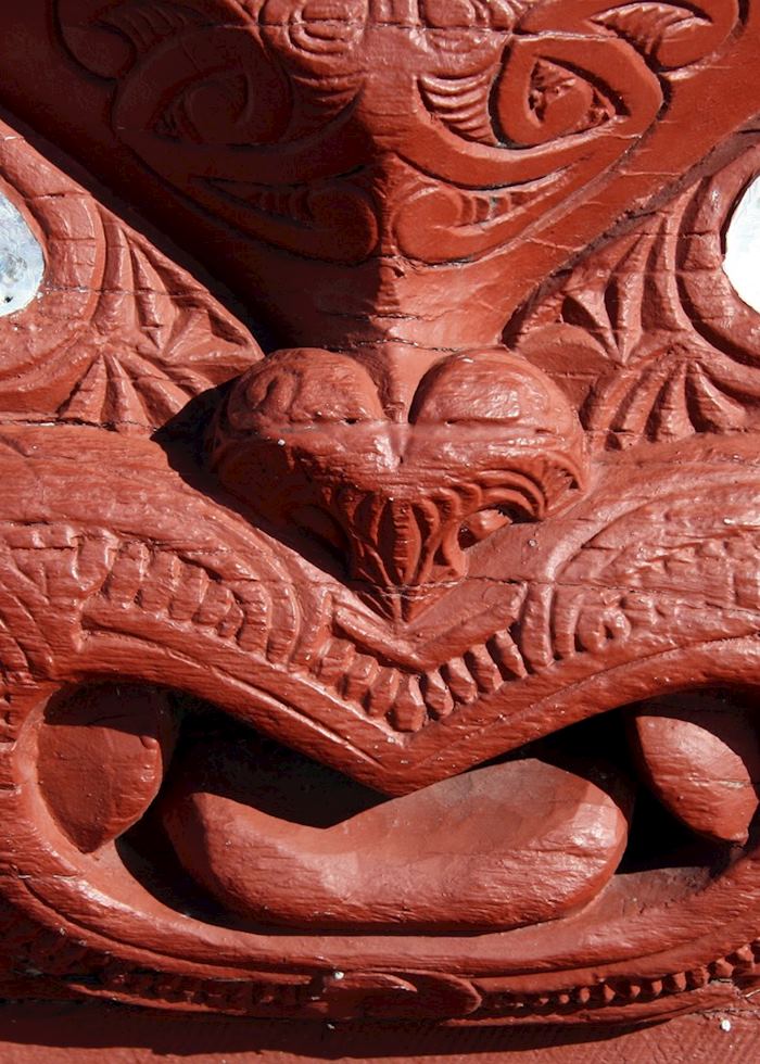 Maori Carving at a Meeting House, Rotorua