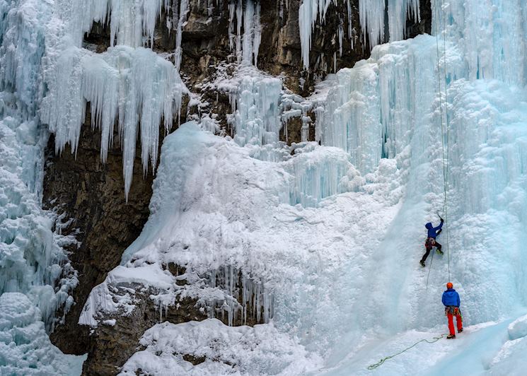 Ice climbing in Jasper National Park