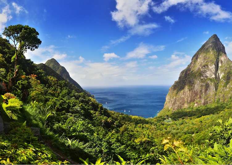 View of Pitons, Ladera, Saint Lucia