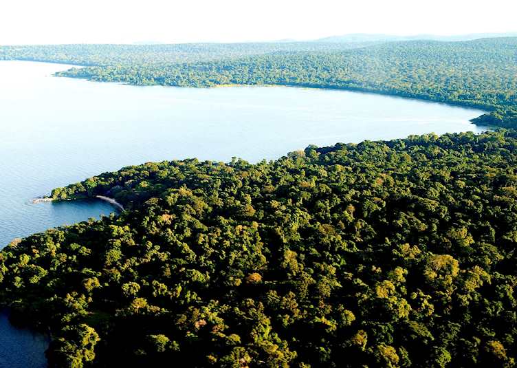 Aerial view of Rubondo Island