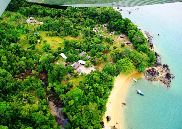 Aerial view of Masoala Forest Lodge, Masoala National Park