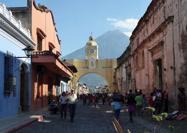 View of El Arco and Agua Volcano, Antigua