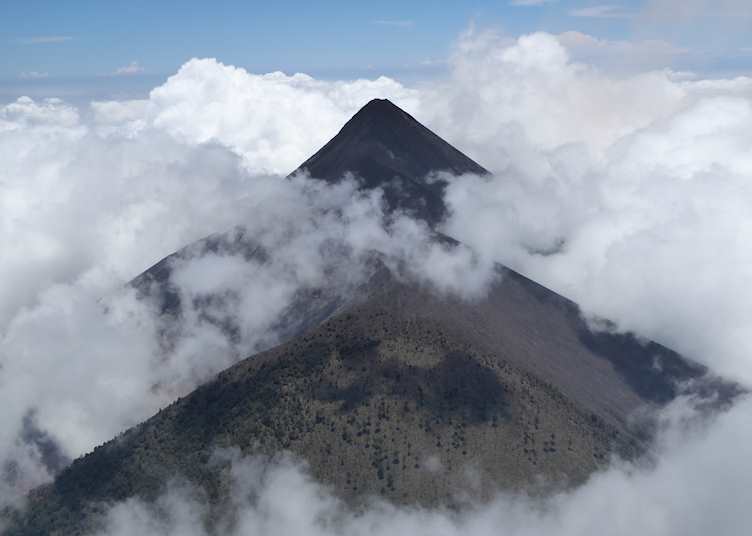 View of Fuego Volcano from summit of Acatenango Volcano