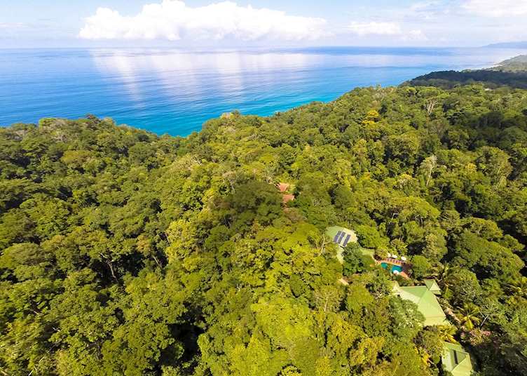 Aerial view of El Remanso Rainforest Wildlife Lodge