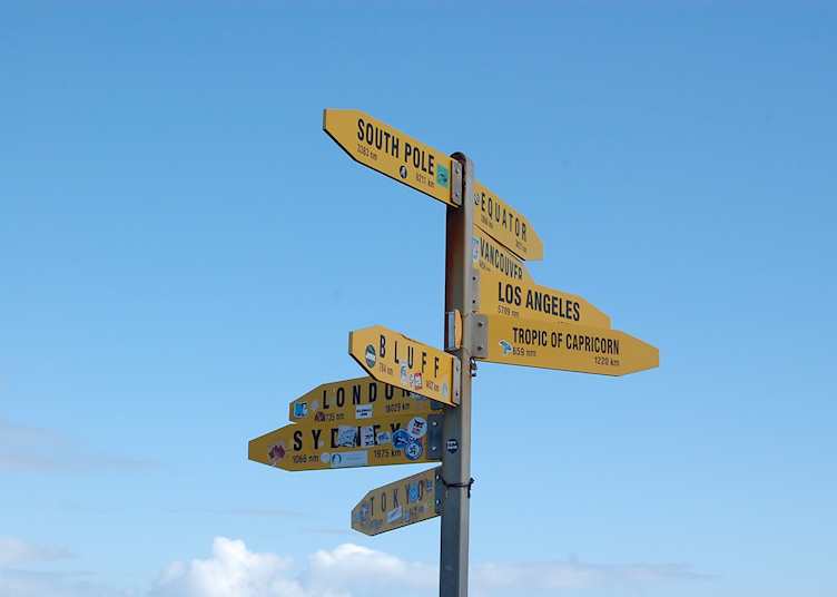 Cape Reinga lighthouse signpost