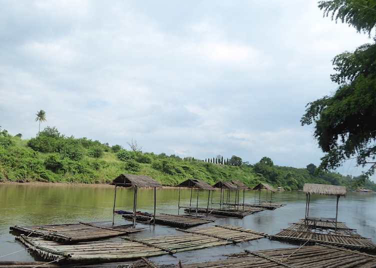 Bamboo rafts on the River Kwai