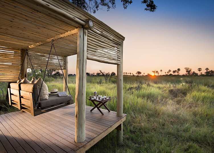 Private decks offer lovely views at Nxabega Camp