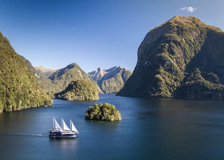 The Fiordland Navigator sailing on Doubtful Sound