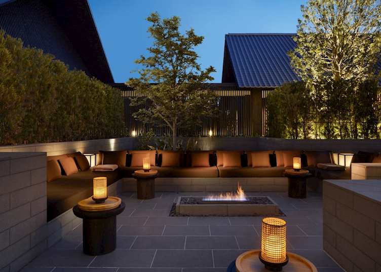 Aman spa fireside lounge at Amanemu, Shima