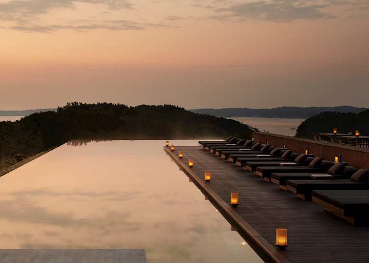 Main swimming pool at Amanemu, Shima