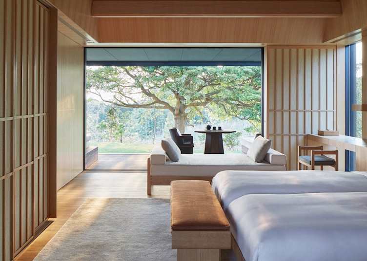 Mori Suite bedroom at Amanemu, Shima