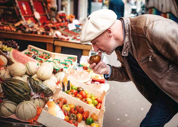 Man at a market, France