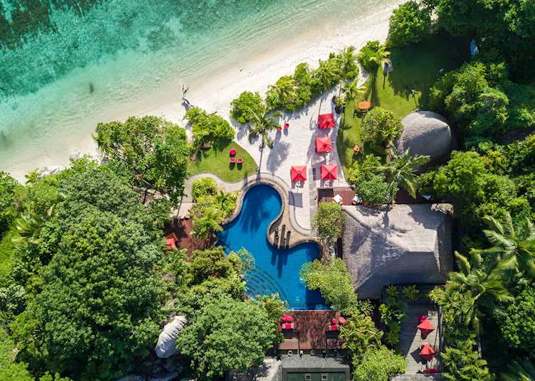 Aerial view, Maia Resort & Spa, Mahe