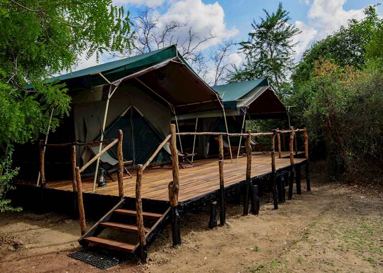 Family tent at Selous Impala Camp 