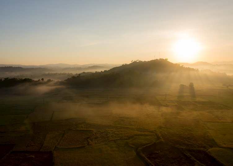 Dawn flight over Ngapali